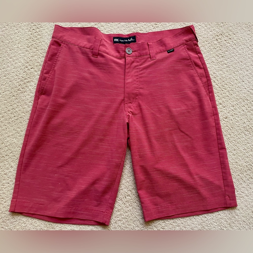 Travis Mathew Red Flat Front Shorts